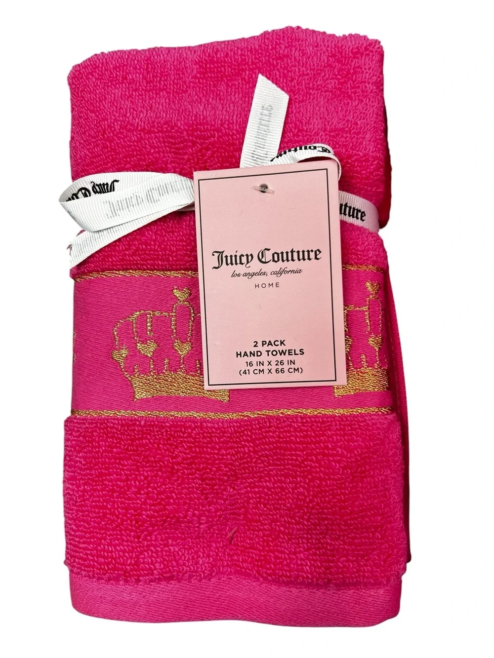 Juicy Couture - ‘Crown - Hot Pink. Bath towel set. NWT. Firm!